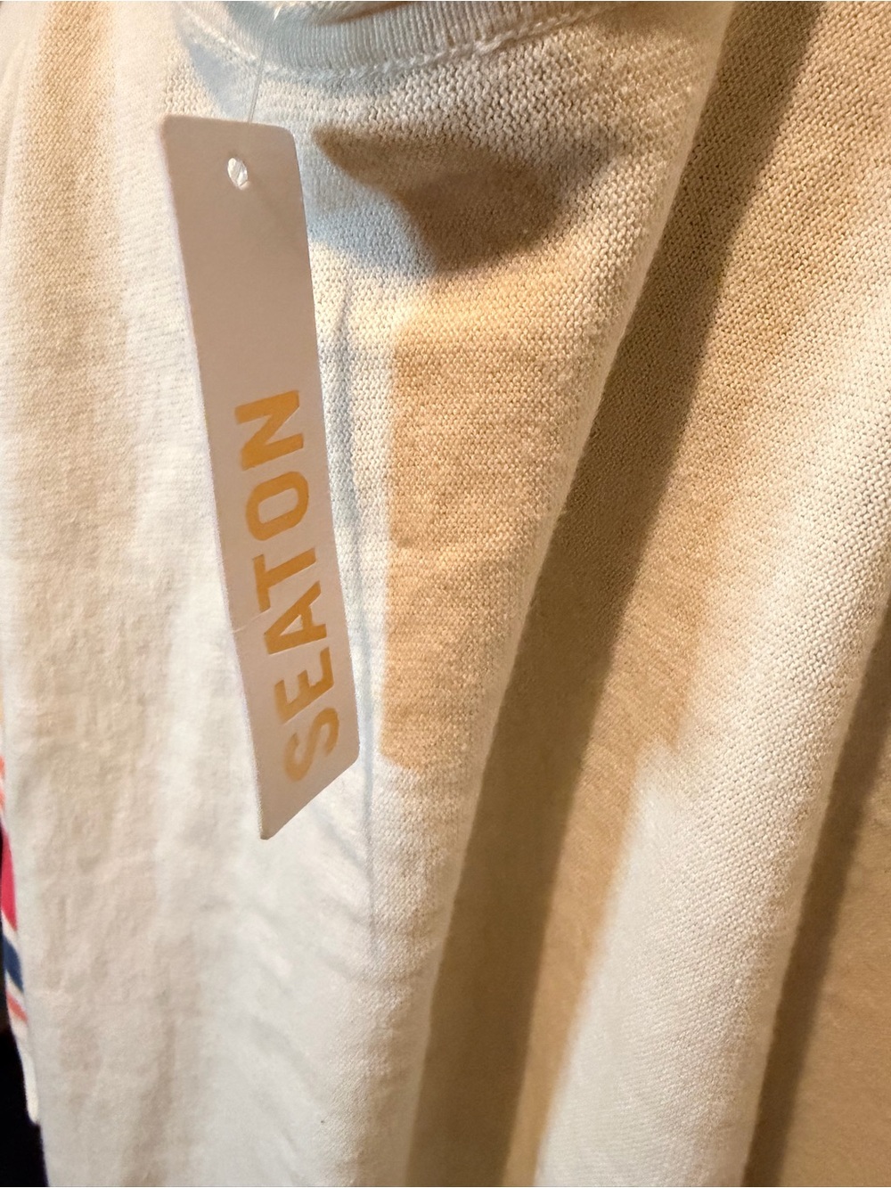 Seaton Boho Fringe V-Neck Poncho with Striped Accents - Picture 7 of 7